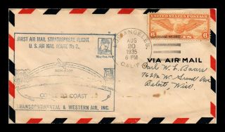 Dr Jim Stamps Us Los Angeles Am 2 First Flight Air Mail Cover Wiley Post Pilot