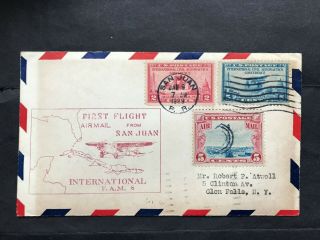 Puerto Rico 1929 Airmail Cover 1st Internationl Flight San Juan To Miami