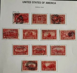 1912 - 1913 Usa Full Set Of Parcel Post Stamps - - High C/v