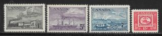 Canada 311 312 313 314 Stamp Centenary 1951 Complete Set Mnh