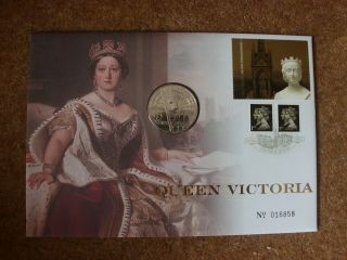 2001 Queen Victoria Centenary Coin Cover With £5 Coin - Rf611