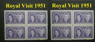 1951 2 Blocks Of Royal Visit With Full Gum Never Hinged (scott 315)