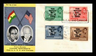 Dr Jim Stamps President Nkrumah Visits Usa And Canada Fdc Ghana Combo Cover