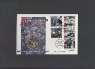 Guernsey 1995 Ve Day Coin First Day Cover