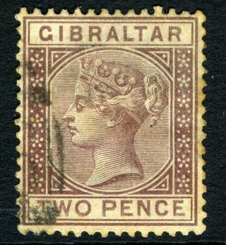 Gibraltar - 1886 2d Brown - Purple Sg 10 Good V10937