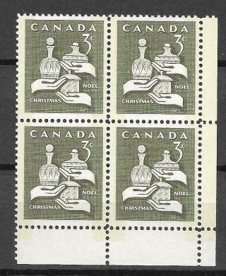 Canada 443p Plate Block Christmas Tagged Mnh