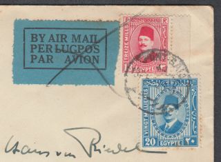 Egypt (airmail Label Crossed out),  Port Said to Munchen,  Germany; 1935 2
