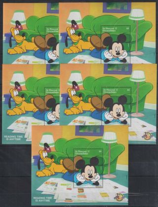 D938.  5x St Vincent - Mnh - Cartoons - Disney 