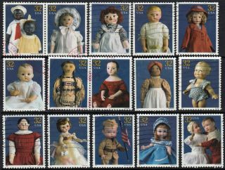 Us Stamps 3151a - O - Classic American Dolls - Set Of 15 - - 1997 - F528