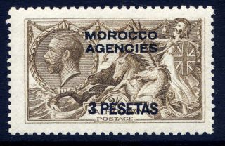 Morocco Agencies (spanish) 1914 - 26 Seahorse 3p On 2/6d Fresh Mounted Sg 139