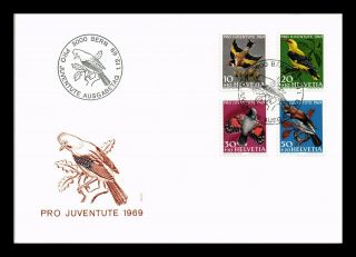 Dr Jim Stamps Pro Juventute Birds Fdc Combo Switzerland European Size Cover