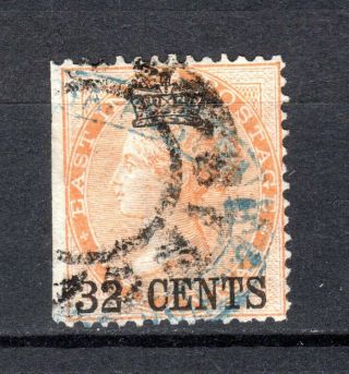 Malaya Singapore Straits Settlements 1867 Qv India O/p 32c Sg09 Stamp