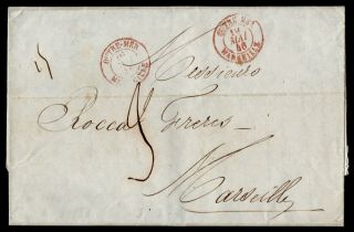 France Postal History.  Rare 1846 Cover Marseille To.
