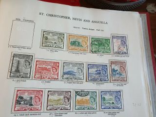 St.  Christopher,  Nevis & Anguilla 1954 Sg 106a - 118 Definitives & Sg 119 - 122