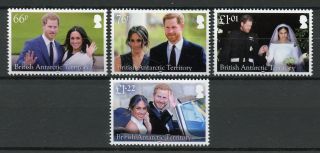 Bat Brit Antarctic Ter 2018 Mnh Prince Harry Meghan Royal Wedding 4v Set Stamps