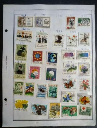 Europe - Finland Stamps 52 Stamps Small Lot From Harris Album Pg 1970 