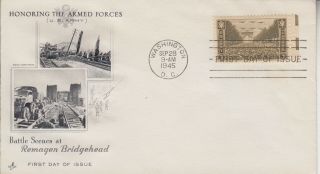 1945 934 3c Army Wwii Fdc Art Craft Cachet Unaddtressed