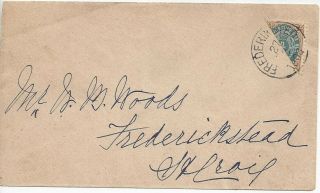 1903 Danish West Indies 18a Bisect On Cover Frederiksted St.  Croix