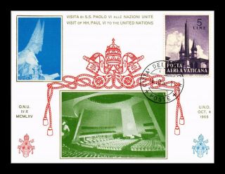 Dr Jim Stamps Papal Visit Pope Paul United Nations Vatican City Souvenir Sheet