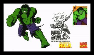 Dr Jim Stamps Us The Hulk Marvel Comics Heroes Fdc Cover San Diego