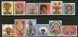 Papua Guinea,  1977/8 Headdresses 12 Mnh
