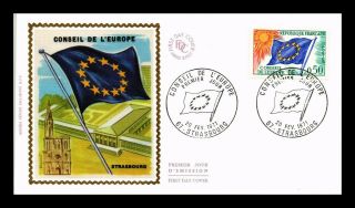 Dr Jim Stamps Council Of Europe First Day Issue Silk Cachet France Cover
