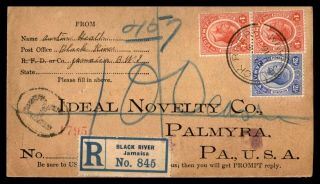 Mayfairstamps Jamaica 1916 Black River Registered To Palmyra Usa Cover Wwb10827