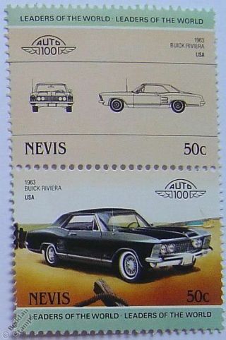 1963 Buick Riviera Car Stamps (leaders Of The World / Auto 100)