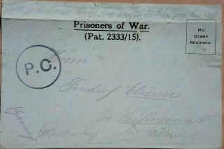 Great Britain 1919 Letter Sheet From German Prisoner Of War Didsbury Hospital