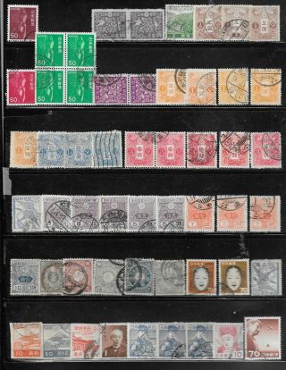 Japan stamps,  not hinged,  hinged,  5 scans 4