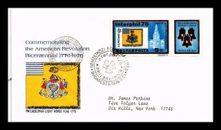 Dr Jim Stamps Interphil American Revolution Bicentennial Fdc Hungary Cover