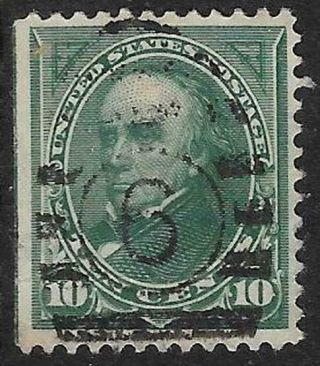Xsa034 Scott 273 Us Stamp 1895 10c Webster Number 3 Cancel