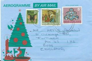 1974 Air Letter From Rotorua,  Zealand,  To Flitwick,  Bedfordshire