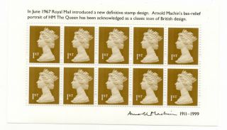 Gb 2011 Arnold Machin Centenary Unmounted Mini / Miniature Sheet Mnh Stamps