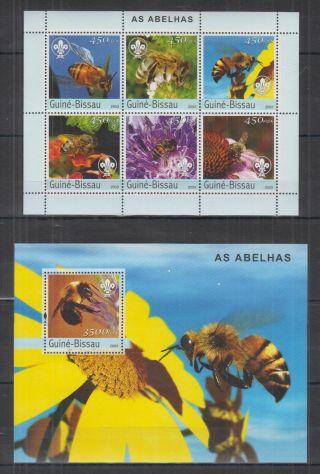 U282.  Guinea - Bissau - Mnh - Nature - Bees - Flowers - Scouts