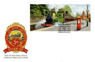Iom 2 May 1998 Steam Trains Miniature Sheet First Day Cover Douglas Shs
