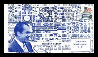 Dr Jim Stamps Us President Nixon Russian Trip Return Cover Smithsonian Cancel