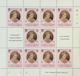 Nevis 1980 80th.  Birthday Of The Queen Mother Sheetlet Mnh