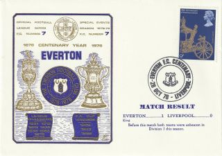 28 October 1978 Everton V Liverpool Centenary Year Dawn Football Cover