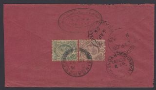 Straits Settlements Kedvii 1c & 3c On C.  1906 Cover To India