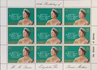 Solomon Islands 1980 80th.  Birthday Of The Queen Mother Sheetlet Mnh