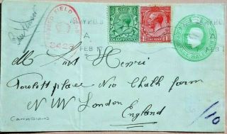 Great Britain 1917 Cover With Canadian Army P.  O.  3 Postmark & Censor B.  E.  F.