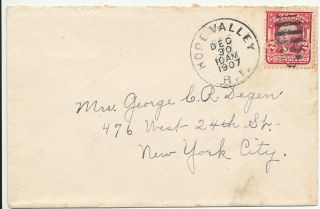 1907 Hope Valley Rhode Island Town & Grid Cancel Ties 319 To Vf Cover