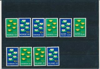 D271451 Nordic Issue Flowers Selection Of Mnh Stamps