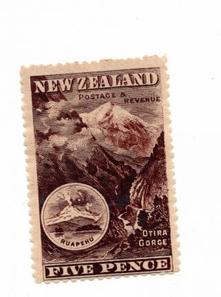 Zealand Sc 77a Cv$60 5 Pence Stamp Id 815