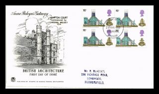 Dr Jim Stamps British Architecture Fdc Block United Kingdom Monarch Size Cover