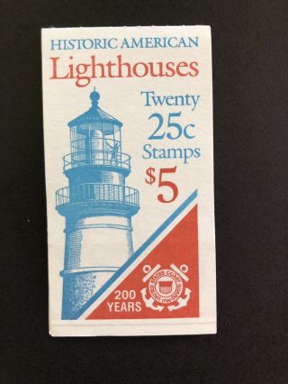 U.  S.  Bklt Of 20 Scott Bk171 1990 25ct Historic Amer Lighthouses