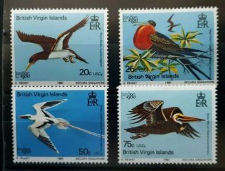 1980 British Virgin Islands Full Set Of 4 Stamps - Birds - Hinged