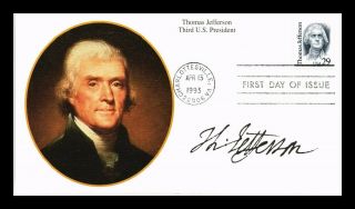 Dr Jim Stamps Us Thomas Jefferson Third President First Day Cover Mystic