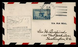 Dr Who 1928 Kitty Hawk Nc 25th Anniversary First Flight Wright Brothers C135013